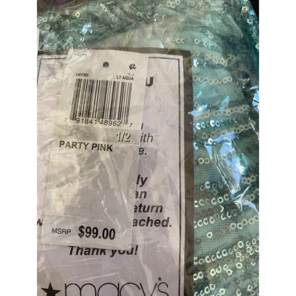 B Darlin Womens Juniors Sequined Strappy Mini Cocktail Dress Blue Size 1/2 NWT - Picture 3 of 3